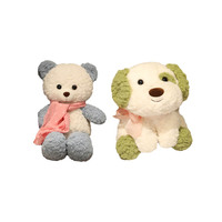 Ours en peluche moelleux en gros, jouets en peluche pour chiens, ours en peluche personnalisés de dessin animé, chiens en peluche rembourrés, ours en peluche