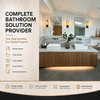 Ensemble de salle de bain complet sur mesure OEM/ODM, élégant et luxueux, avec miroir LED résistant à l'humidité, meuble-lavabo et toilette intelligente