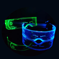 Vente en gros Lunettes lumineuses colorées à DEL pour fête d'Halloween Lunettes de fête laser pour fête de Noël Disco Festival