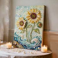 Kit de Peinture Diamant DIY Rose Bleue en Gros d'Usine, Toile Texturée, Mosaïque de Perles 3D, Décoration Murale, Personnalisation OEM