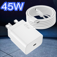 Chargeur rapide Type-C PD 45W avec prise EU/UK/US/AU pour appareil photo et téléphone portable avec protection OTP