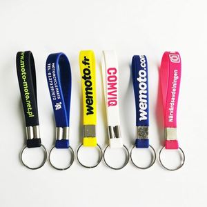 Cheap No Minimum Custom Silicone Wristlet Keychain Silicon Key Holders - Product Image 1