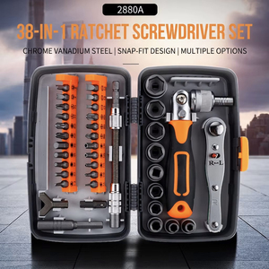 Mini Tools 38 In 1 <b>Multi</b> Functional Household Repair <b>Screwdriver</b> Set With Ratchet Cross <b>Bits</b> Kit - Product Image 4