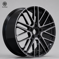 Jantes forgées DW Sliver Black Diamond Cut Pollinium à rayons, 17 18 19 20 21 22 pouces, avec agrafe de fixation, compatibles Porsche 911 Turbo S