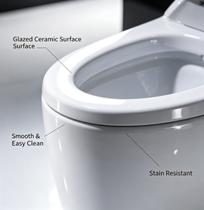 Sanitário Monobloco de Cerâmica Vitrificada Certificado CUPC, Alongado, com Sifão e Descarga Dupla, Economia de Água de 0,74 Galões para Banheiro de Hóspedes de Hotel - Product Image 3