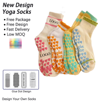 Chaussettes de yoga respirantes et écologiques pour jeunes, avec design personnalisé, pour la pratique d'Iyengar avec support – Protection et stabilité