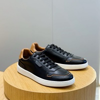 Auténticas Zapatillas de Skateboard Italianas Originales para Hombre, de Cuero de Grano Completo, con Cordones, Suela Plana Cómoda, para Caminar, Estilo Casual de Negocios