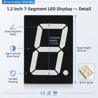Pantalla LED de 7 Segmentos de 1.2 Pulgadas y 1 Dígito, Estilo Itálico, para Sistemas de Amperímetros Electrónicos, Precio de Fábrica
