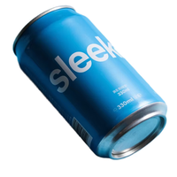 Canette de boisson en métal bleue personnalisée avec impression intégrale et base métallique pour le branding des boissons
