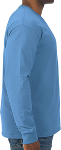 100% Cotton/Polyseter Solid Colors <b>Long</b> Sleeve T-Shirt for Men Custom Printing Dry Fit Full Sleeve Collarless Covered Button - Product Image 6