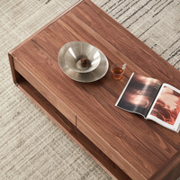 Table basse pliable moderne et minimaliste en noyer noir, durable et écologique (Mesa De Centro) pour salon, vente en gros