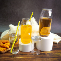 Gobelet en plastique transparent personnalisé avec logo, avec couvercle, pour bubble tea, café froid, boissons