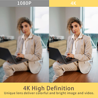 USB2.0 webcam kamera konferensi ptz 4K HD, rotasi 360 derajat 1080P HD pelacakan otomatis