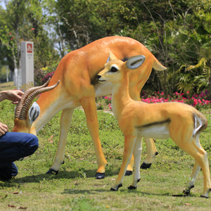 Fun Decor a grandezza naturale realizzato a mano in fibra di vetro statua di antilope realistica scultura animale <span class=keywords><strong>Gazelle</strong></span> <span class=keywords><strong>Animal</strong></span> Theme Park - Product Image 5