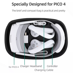 Voyage de protection transportant une coque dure anti-poussière casque VR étui de rangement pour Pico4 réalité virtuelle 3D VR étui-étui uniquement - Product Image 3