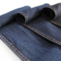 Tissu denim en coton et polyester super extensible, 10.3oz, bleu, noir, stock en gros
