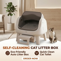 AutoScooper Bac à litière automatique intelligent pour chat, ouverture supérieure, grande capacité, autonettoyant, contrôle des odeurs, nettoyage facile, PP écologique