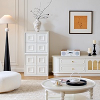 Meuble TV modulaire en bois massif de style français Miti avec rangement pour salon et chambre à coucher