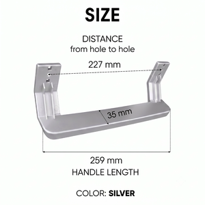 Manija de Repuesto para Puerta de Refrigerador <span class=keywords><strong>Beko</strong></span> 4900061200 Compatible con las Series CN, CSK, CSG, Repuestos Compatibles con Arcelik, Blomberg - Product Image 1