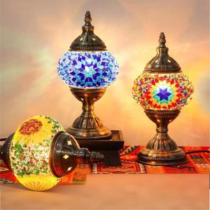 Lampe de table LED pour chambre à coucher, salon, lumière de nuit <span class=keywords><strong>Marrakech</strong></span>, lampe en mosaïque turque, décoration LED, lampe de table artisanale en verre, lumière décorative - Product Image 4