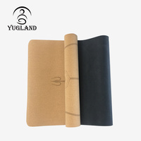 Tapis de yoga en liège naturel antidérapant de haute qualité YUGLAND, équipement de fitness à domicile, marque privée, logo personnalisé, respectueux de l'environnement, 183 cm