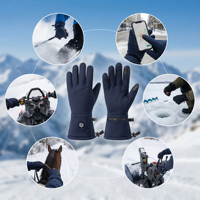 Gants chauffants rechargeables pour femmes avec technologie de chauffage double face, bleus, pour le ski en plein air, la randonnée, l'hiver quotidien