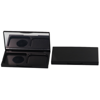 Boîte à poudre rectangulaire, double compartiment, avec miroir, pour poudre humide et sèche, avec emplacement pour houppette, 15g, boîte vide, diamètre 120mm