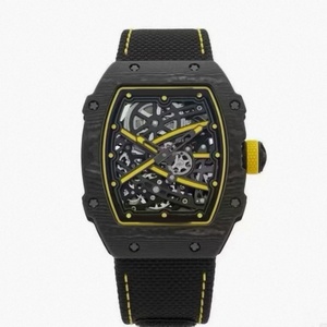 Luxury RM67-02 Black Knight Yellow Skeleton <b>7</b>.8mm Carbon Fiber <b>Watch</b>, Real Balance Wheel at <b>7</b> O Clock, 60-Hour Power Reserve - Product Image 2