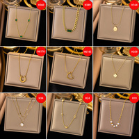 Colliers pendentifs pour femmes en acier inoxydable plaqué or 18 carats, chaînes de style bambou, colliers ras du cou personnalisés, vente en gros