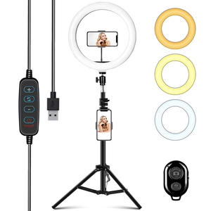 Anneau lumineux pour selfie de 10 pouces avec trépied et support pour téléphone portable pour <span class=keywords><strong>iPhone</strong></span> 12 Max 11, meilleur cadeau de Noël, lumière LED pour selfie - Product Image 3