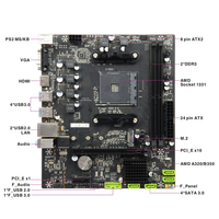 Mainboard Komputer Microatx Chip A320 Ddr4 Am4, Motherboard Amd A320, Combo CPU untuk Amd Ryzen 5 3600