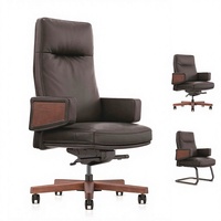 Chaise de bureau de direction pivotante de luxe à dossier haut, mobilier de bureau moderne, chaise de bureau de direction en cuir