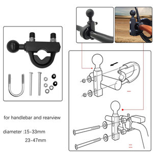 Adjustable Bike Motorcycle Handlebar Mount <strong>Holder</strong> Adapter for <strong>iphone</strong> Bracket Motorbike 1'' Ubolt Base Cell Phone <strong>Holder</strong> for Ram - Product Image 4