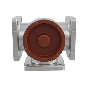 OEM Aluminum Three Way Ball DN50 DN80 Square Flange <b>PTFE</b> Sealed for Truck System KTQ41-10F Square Flange Ball + Aluminum A - Product Image 2
