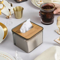 Boîte à mouchoirs en bambou de qualité supérieure, personnalisable avec logo OEM, support de serviettes direct, écologique, style américain, modèle Newonly pour la maison