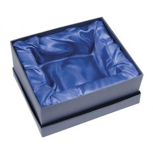 Scatola portagioie in raso blu 15X13X6 cm Elegante custodia regalo per anelli, collane e bracciali - Product Image 1