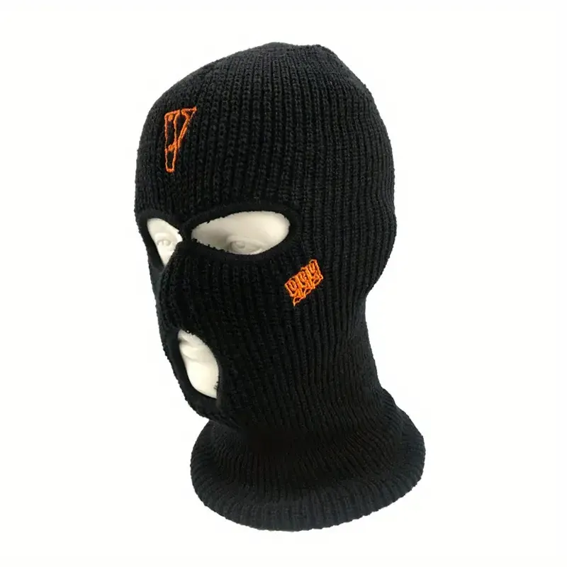 Atacado Máscara Facial Malha Completa Tampa Facial Máscara De Esqui 1 Furo Balaclava Cap Hat Quente De Malha À Prova De Vento Ski Máscara Facial Chapéus De Inverno