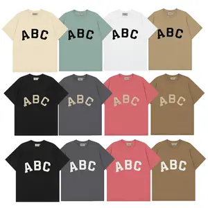 एबीसी कम बाजू वाला ट्रेंडी ब्रांड एसेंशियल उच्च गुणवत्ता वाली सूती टी-शर्ट जोड़ी आधी बाजू वाला टॉप