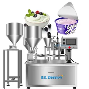 Yüksek hızlı döner yoğurt dondurma süt kupası dolum makinesi içecek sıvı fincan doldurma mühürleme makinesi