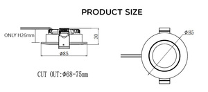 EU High End Led Panel Down <strong>Light</strong> Foshan Recessed Downlight E27 <strong>Ceiling</strong> Downlight 8W <strong>Plug</strong> <strong>in</strong> Dimmable Cob Led Downlight - Product Image 3