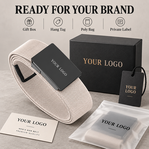 <span class=keywords><strong>Ceinture</strong></span> <span class=keywords><strong>Élastique</strong></span> en Nylon Tressé Personnalisée avec Logo, Boucle Réversible et Plaque Arrière en Cuir, pour Golf et Entraînement Occasionnel - Product Image 5