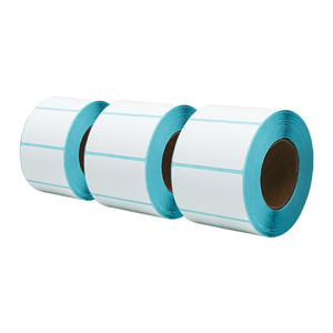 Papier d'étiquettes thermiques Robin 60x40mm, étiquettes logistiques pour entrepôt, résistantes aux intempéries, blanc, bleu, jaune, papier glassine, adhésif thermofusible - Product Image 1