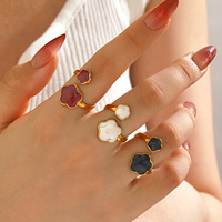 Tourbillon Défilement Ouvert 18K Plaqué Or Acier Inoxydable Incurvé Vague Spirale Bande Réglable Bijoux Anneaux pour Femmes
