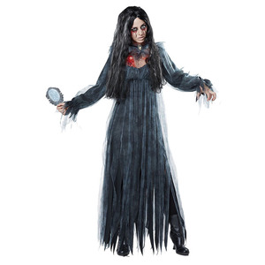 Disfraz de Fantasma de la Noche para Mujer, Capa Larga Negra con Capucha, Túnica de Bruja, Túnica de la Muerte, Disfraz de Halloween para Fiesta - Product Image 5