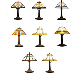 Antique Mission Style Table <strong>Lamp</strong> with <strong>Stained</strong> <strong>Glass</strong> <strong>Shade</strong> Modern Design E26/E27 Base for Home Bedside or Nighttime Decor - Product Image 3