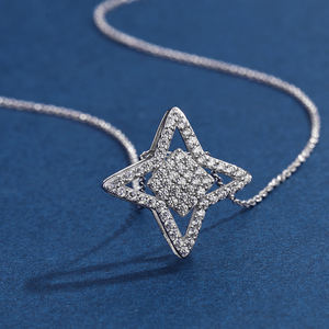 Pendentif croix Moissanite à la mode en argent sterling 925 plaqué or 18 carats collier Moissanite en forme de coeur avec certificat GRA - Product Image 4