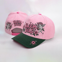 Casquette de baseball bicolore 5 panneaux en coton et polyester avec logo brodé, visière incurvée, ajustable, style streetwear décontracté, vente en gros OEM ODM