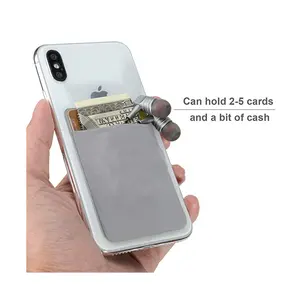 RFID Stretchy Lycra Blocking Stick-On Credit Card Sleeves Adhesive Phone Wallet Pockets Fits Most Cell Phones