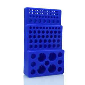 Soporte para tubos de centrífuga escalonados Huida, 92 orificios, azul, para uso en PCR y laboratorio - Product Image 3