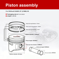 RACEORLY 06J107065AG 06J107065AB Ensemble piston +0,5 mm 83 mm pour VW Audi A3 A4 EA888 1.8 TFSI TSI BYJ